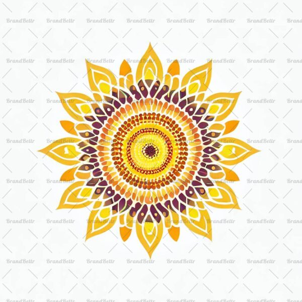 Abstrakte Sonnenblumenmandala